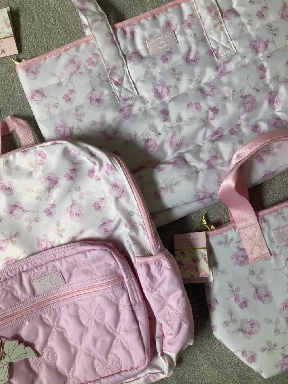 IN-HAND | LoveShackFancy x Target Yoobi Ribbon Rosa Tote, Backpack, and Lunchbox